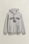Gant New York Graphic Sweat Hoodie Trui Grijs Melange