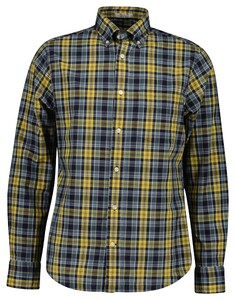 Gant Organic Cotton Archive Poplin Check Overhemd Naval Blue