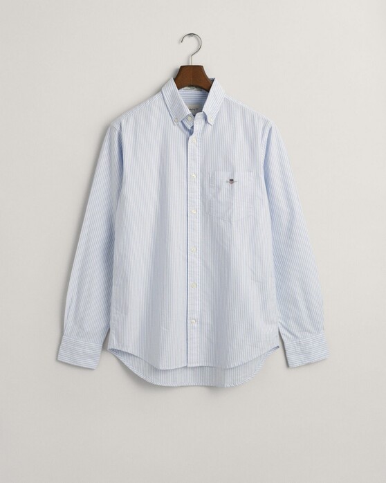 Gant Oxford Banker Stripe Button Down Overhemd Licht Blauw