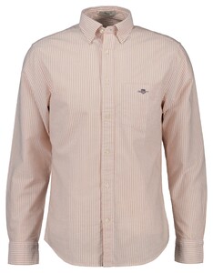 Gant Oxford Banker Stripe Button Down Overhemd Orange Bronze