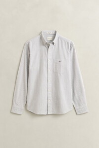 Gant Oxford Banker Stripe Button Down Shirt Mid Grey