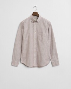 Gant Oxford Banker Stripe Button Down Shirt Plumped Red