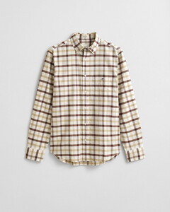 Gant Oxford Check Button-Down Overhemd Mahogany Brown