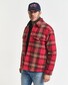 Gant Padded Check Double Chest Pocket Overshirt Cherry Red