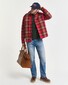 Gant Padded Check Double Chest Pocket Overshirt Cherry Red
