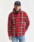 Gant Padded Check Double Chest Pocket Overshirt Cherry Red
