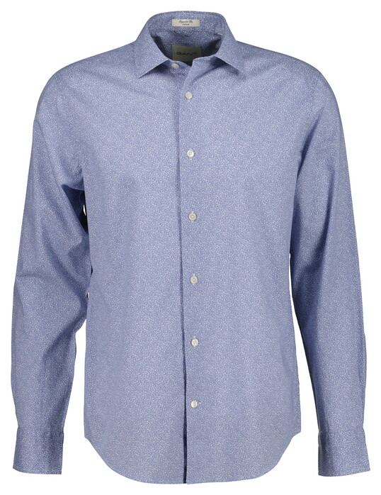 Gant Poplin Allover Fine Pattern Overhemd Faded Denim