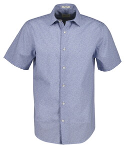 Gant Poplin Allover Pattern Short Sleeve Overhemd Faded Denim