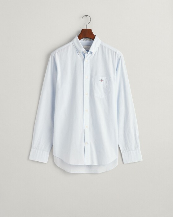 Gant Poplin Banker Stripe Button Down Overhemd Licht Blauw