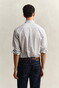 Gant Poplin Banker Stripe Button Down Overhemd Pewter Grey