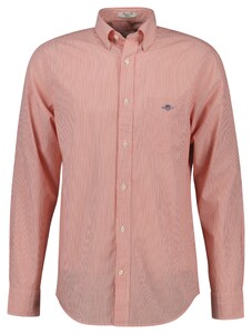 Gant Poplin Banker Stripe Button Down Shirt Deep Orange