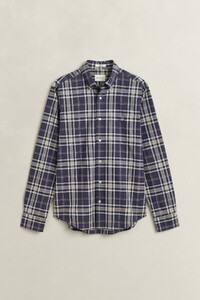 Gant Poplin Check Button-Down Shirt Mist Taupe