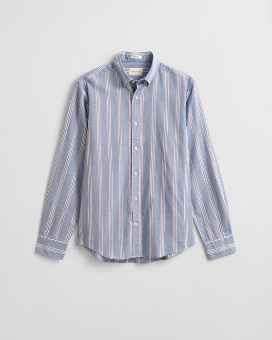 Gant Poplin Fil-à-Fil Triple Stripe Overhemd College Blue