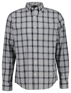 Gant Poplin Melange Check Organic Cotton Shirt Grey Melange