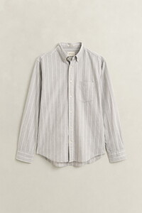 Gant Poplin Melange Stripe Organic Cotton Shirt Grey Melange