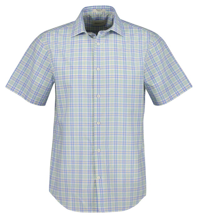 Gant Poplin Multi Check Shirt Lavender Blue