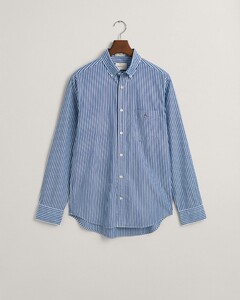 Gant Poplin Stripe Button Down Overhemd College Blue
