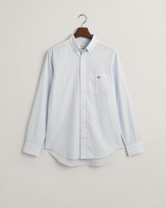 Gant Poplin Stripe Button Down Overhemd Licht Blauw