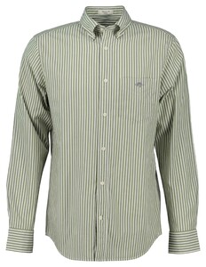 Gant Poplin Stripe Button Down Overhemd Mosgroen