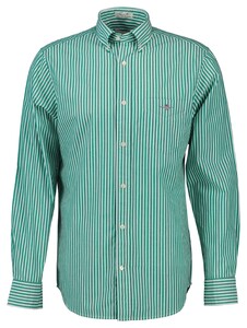Gant Poplin Stripe Button Down Shirt Deep Green