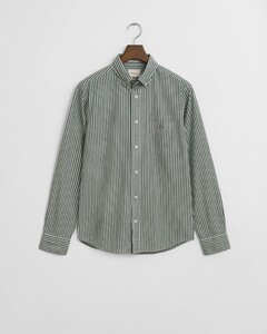 Gant Poplin Stripe Button Down Shirt Forest Green