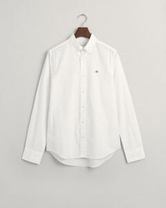 Gant Poplin Uni Slim Button Down Subtle GANT Shield Embroidery Shirt White