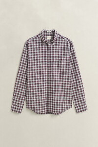 Gant Poplin Yarn Dyed Check Pattern Shirt Deep Grape Wine