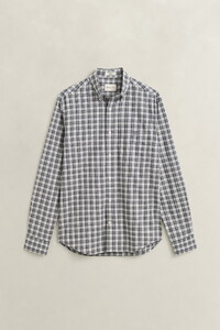 Gant Poplin Yarn Dyed Check Pattern Shirt Mist Taupe