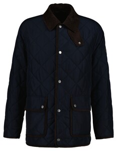 Gant Quilted Fleece Jacket Evening Blue