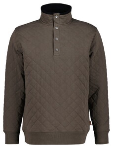 Gant Quilted Sweat Half Zip Trui Faded Taupe