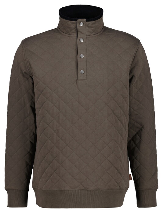 Gant Quilted Sweat Half Zip Trui Faded Taupe