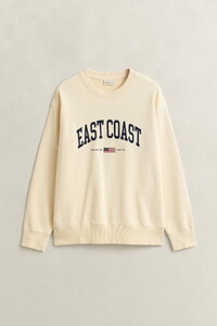 Gant Relaxed East Coast Graphic Crew Neck Trui Cream