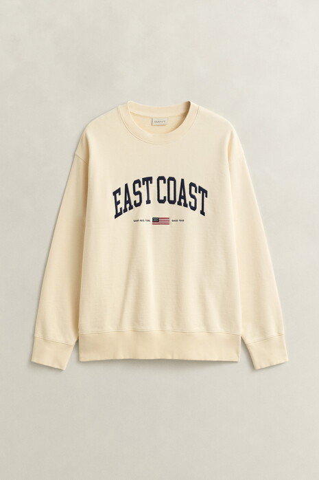 Gant Relaxed East Coast Graphic Crew Neck Trui Cream