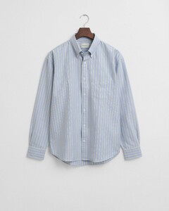 Gant Relaxed Organic Cotton Heritage Oxford Stripe Overhemd Perfect Blue