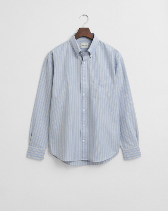 Gant Relaxed Organic Cotton Heritage Oxford Stripe Overhemd Perfect Blue