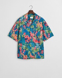 Gant Relaxed Tropical Short Sleeve Shirt Deep Cobalt-Multi