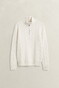 Gant Rich Lambswool Blend Cable Knit Half Zip Trui Cream