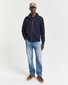 Gant Sacker Rib Full Zip Vest Avond Blauw