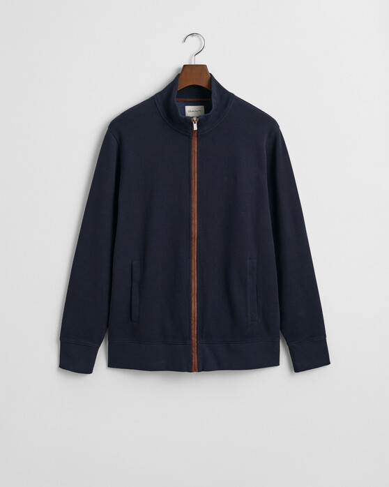 Gant Sacker Rib Full Zip Vest Avond Blauw