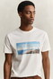 Gant Scenery Graphic Short Sleeve T-Shirt Cream