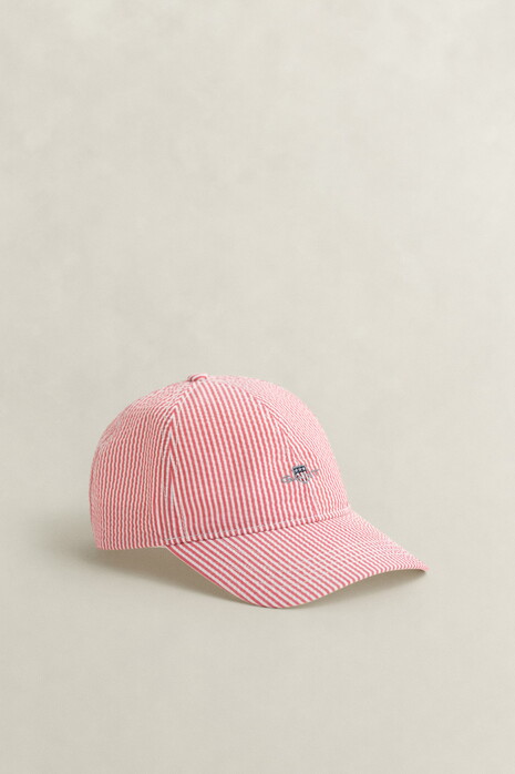 Gant Seersucker Stripe Cap Rose Red