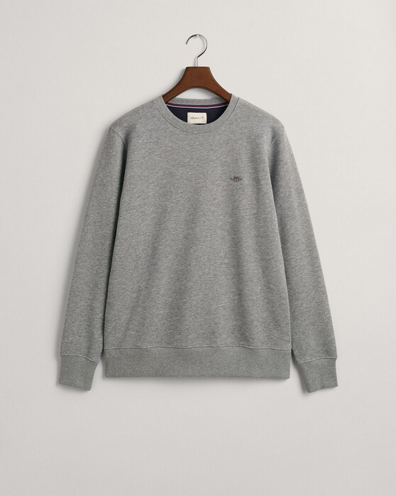 Gant Shield C-Neck Sweat Trui Grijs Melange