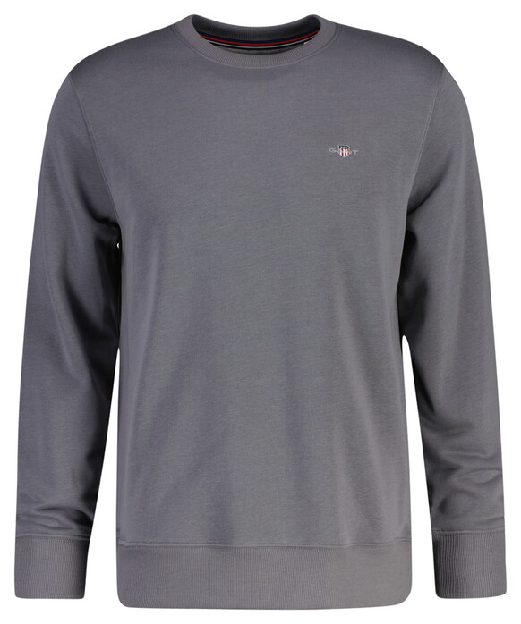 Gant Shield C-Neck Sweat Trui Midden Grijs