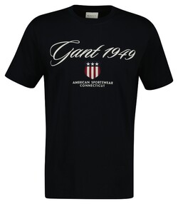 Gant Shield Graphic 1949 Short Sleeve Crew Neck T-Shirt Black