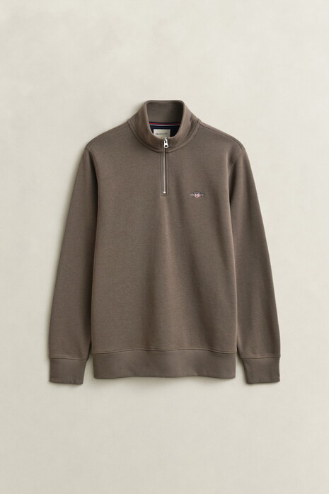 Gant Shield Half-Zip Sweat Trui Faded Taupe