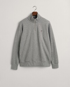 Gant Shield Half-Zip Sweat Trui Grijs Melange