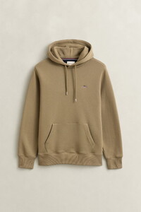 Gant Shield Hoodie Subtle Logo Pullover Faded Taupe