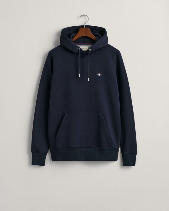 Gant Shield Hoodie Subtle Logo Trui Avond Blauw