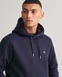 Gant Shield Hoodie Subtle Logo Trui Avond Blauw