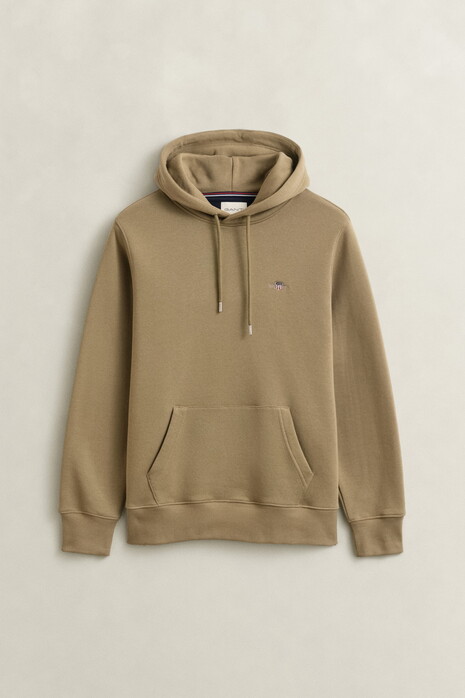 Gant Shield Hoodie Subtle Logo Trui Faded Taupe
